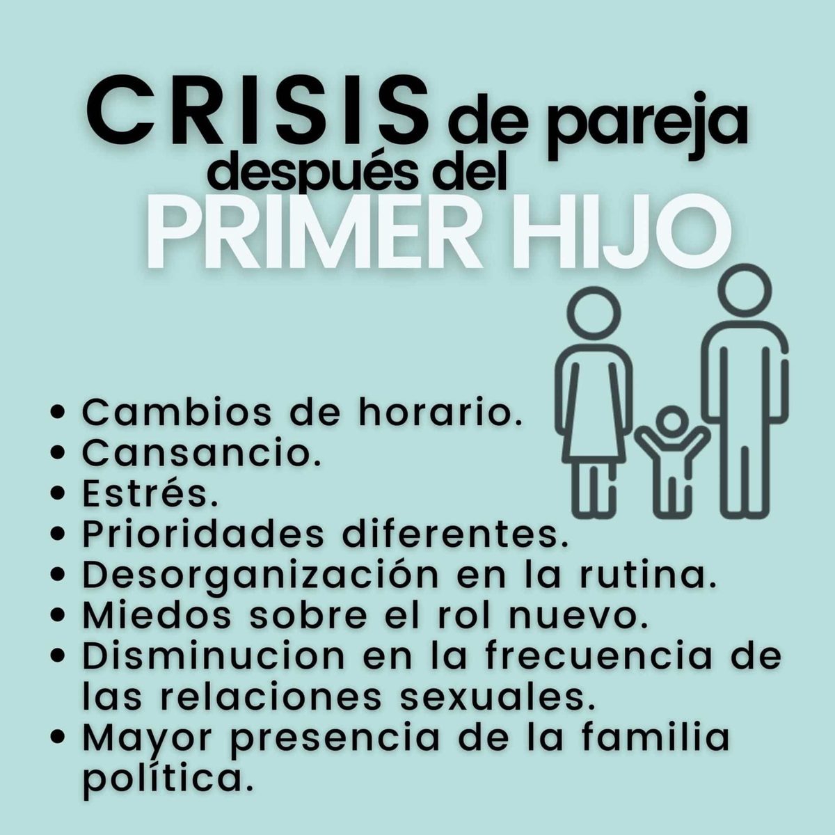 Crisis de pareja después del primer Hijo